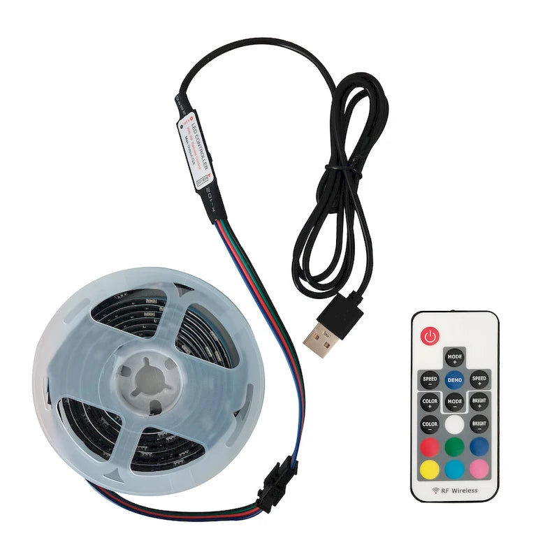Mueble de TV gris de 62.99 pulgadas con luces LED, gabinetes y estantes abiertos para televisores de hasta 65 pulgadas