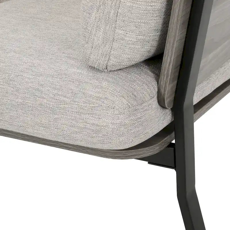 Sofá moderno de 3 plazas de 80.25 pulgadas con brazos acampanados, cojines y patas de madera