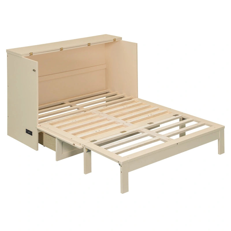 Cama Murphy de tamaño completo con cajones de almacenamiento y carga USB