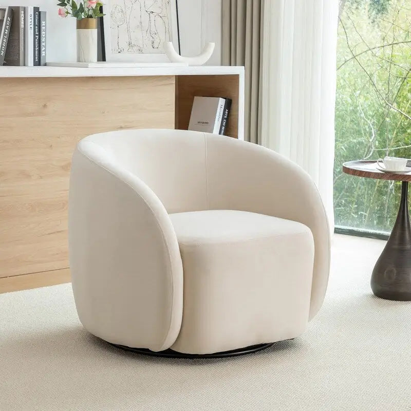 Sillón decorativo moderno Glam de terciopelo tapizado con giro de 360 grados