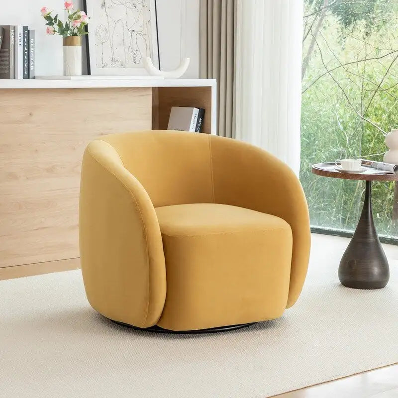 Sillón decorativo moderno Glam de terciopelo tapizado con giro de 360 grados