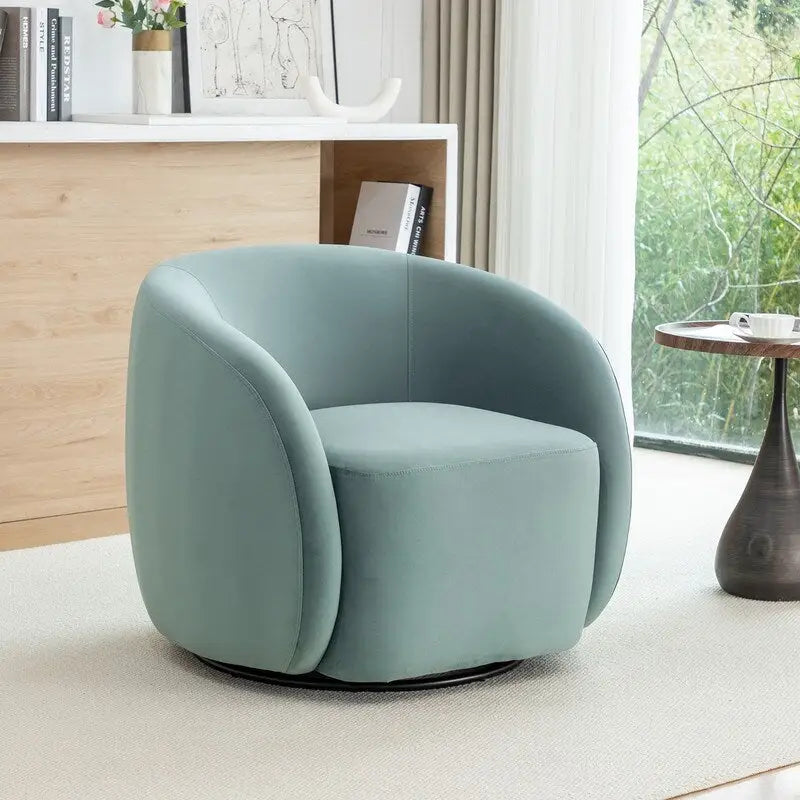 Sillón decorativo moderno Glam de terciopelo tapizado con giro de 360 grados