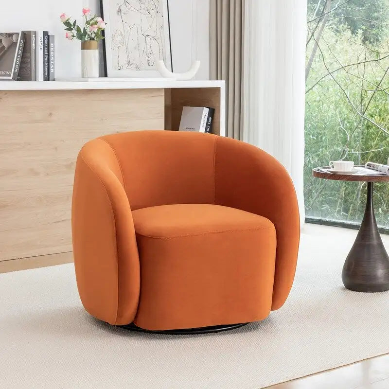 Sillón decorativo moderno Glam de terciopelo tapizado con giro de 360 grados