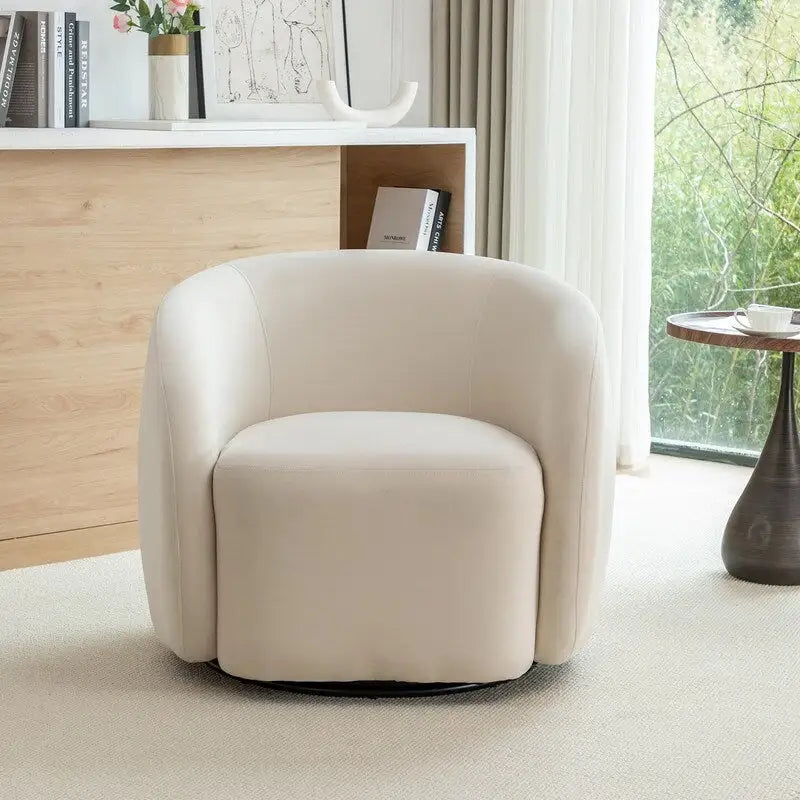Sillón decorativo moderno Glam de terciopelo tapizado con giro de 360 grados