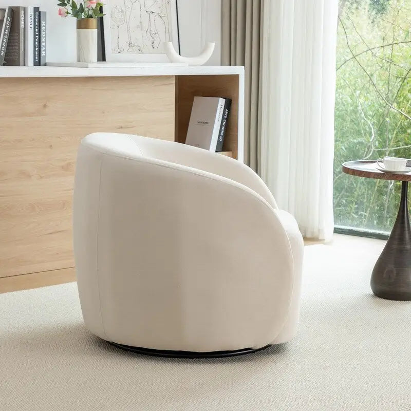 Sillón decorativo moderno Glam de terciopelo tapizado con giro de 360 grados