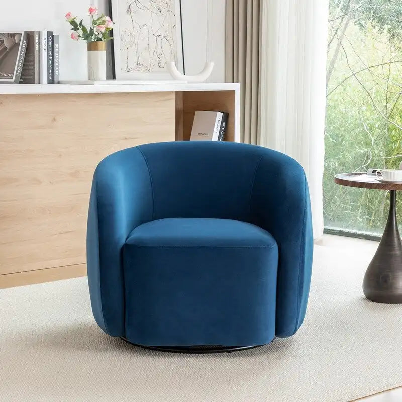 Sillón decorativo moderno Glam de terciopelo tapizado con giro de 360 grados