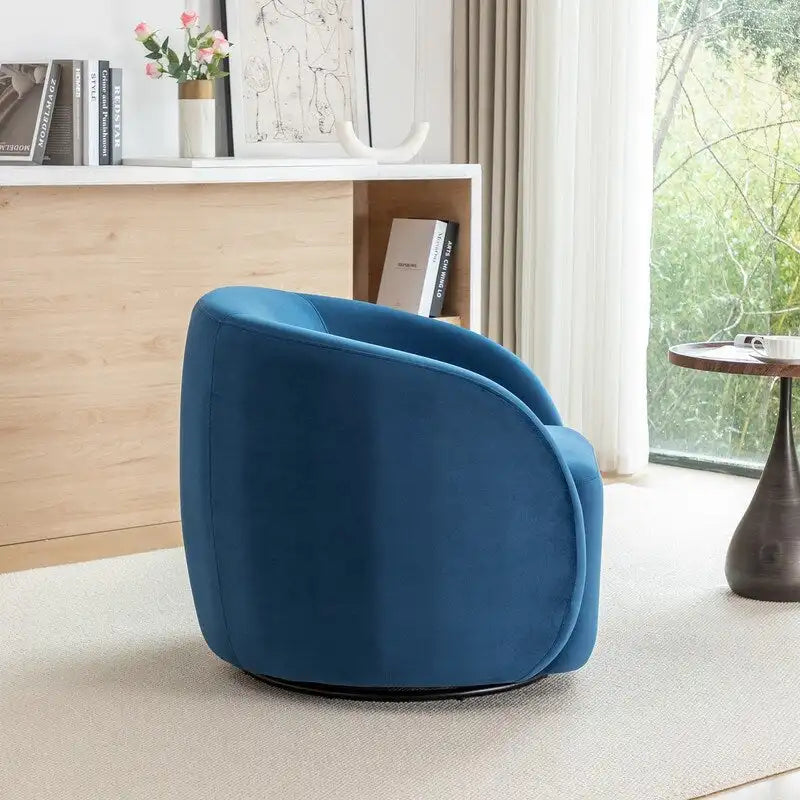 Sillón decorativo moderno Glam de terciopelo tapizado con giro de 360 grados