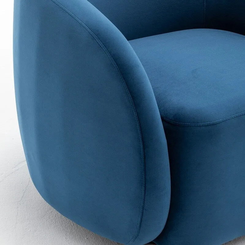 Sillón decorativo moderno Glam de terciopelo tapizado con giro de 360 grados