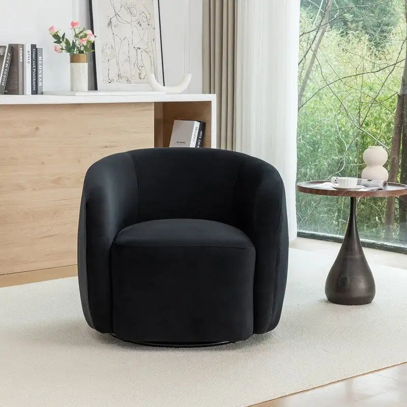 Sillón decorativo moderno Glam de terciopelo tapizado con giro de 360 grados
