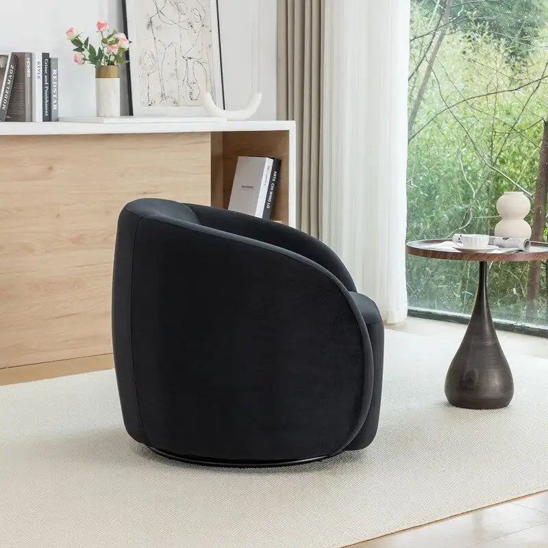 Sillón decorativo moderno Glam de terciopelo tapizado con giro de 360 grados