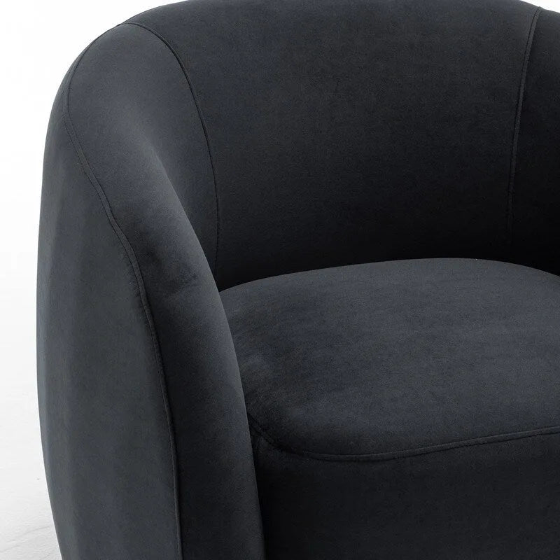 Sillón decorativo moderno Glam de terciopelo tapizado con giro de 360 grados