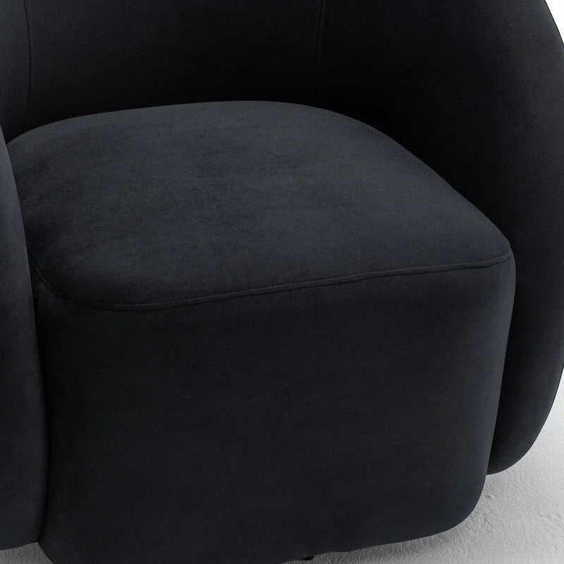 Sillón decorativo moderno Glam de terciopelo tapizado con giro de 360 grados