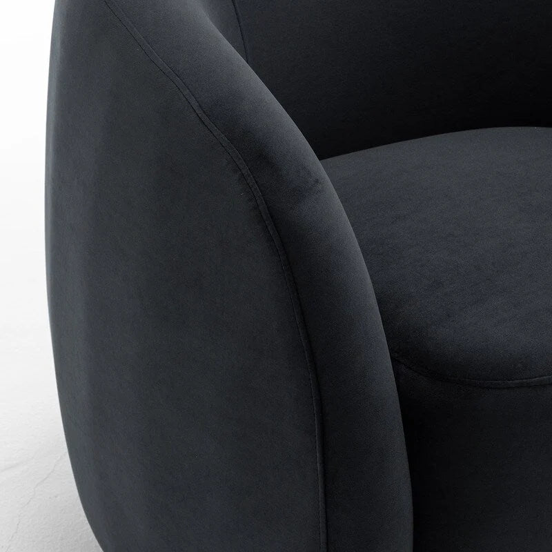 Sillón decorativo moderno Glam de terciopelo tapizado con giro de 360 grados