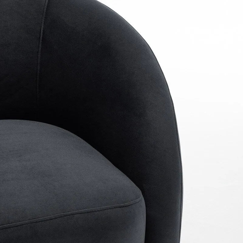Sillón decorativo moderno Glam de terciopelo tapizado con giro de 360 grados
