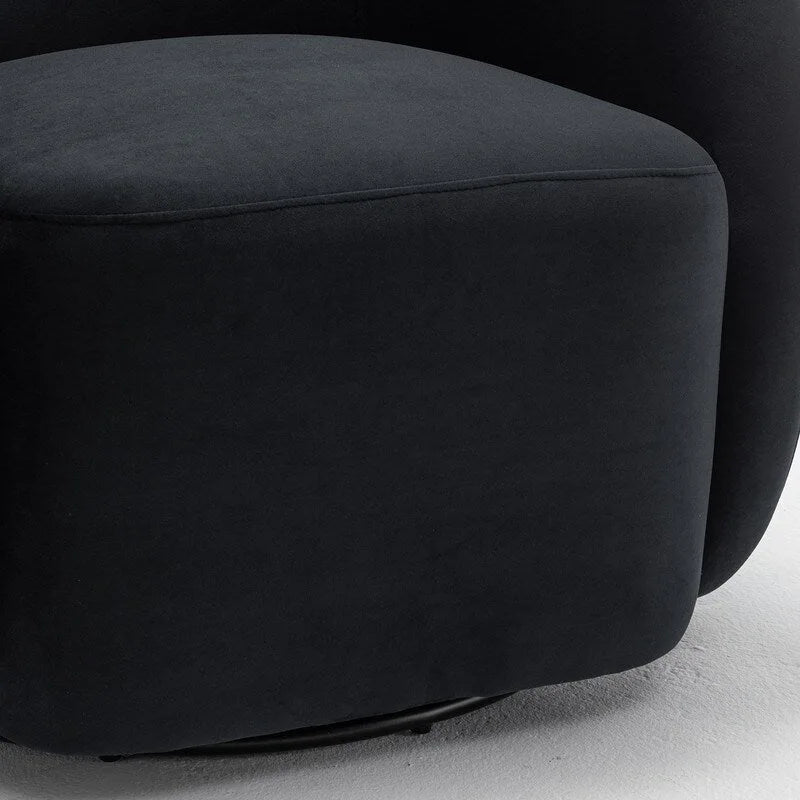 Sillón decorativo moderno Glam de terciopelo tapizado con giro de 360 grados