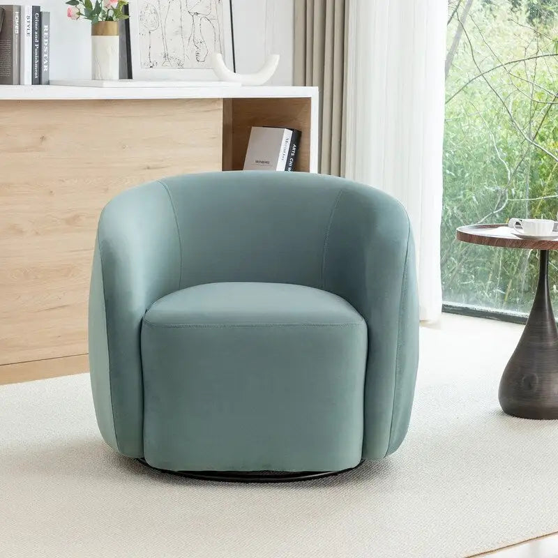 Sillón decorativo moderno Glam de terciopelo tapizado con giro de 360 grados