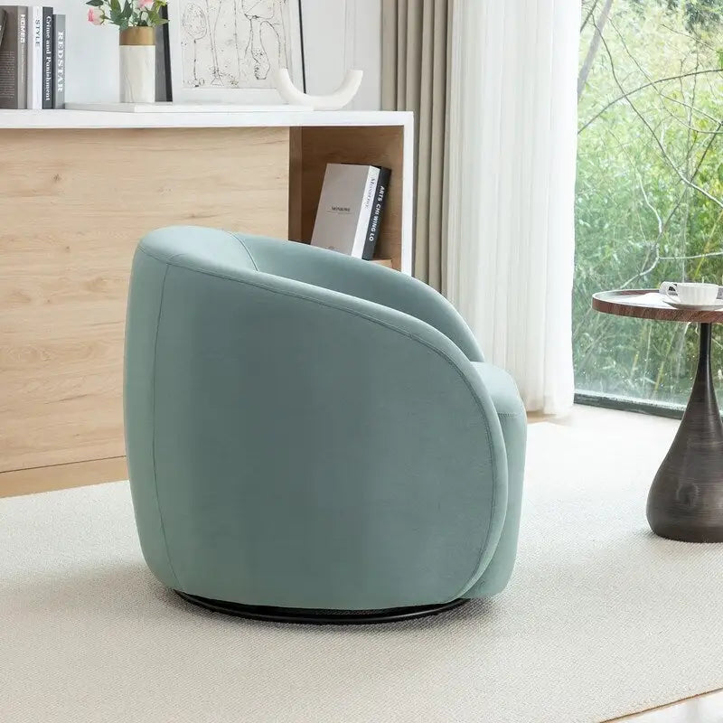 Sillón decorativo moderno Glam de terciopelo tapizado con giro de 360 grados