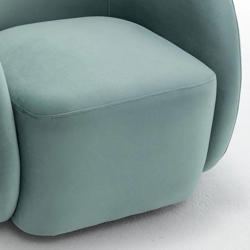 Sillón decorativo moderno Glam de terciopelo tapizado con giro de 360 grados