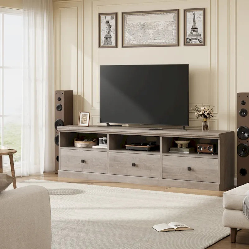 Mueble de TV para televisores de 75 pulgadas, centro de entretenimiento con cajón de almacenamiento - 65 pulgadas
