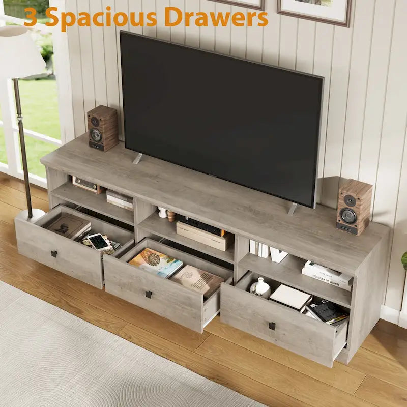 Mueble de TV para televisores de 75 pulgadas, centro de entretenimiento con cajón de almacenamiento - 65 pulgadas