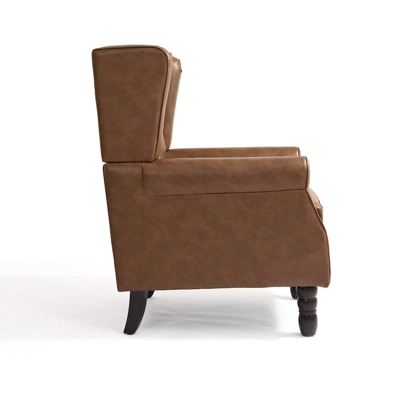 Juego de 2 sillones decorativos tapizados con botones, de cuero vegano.