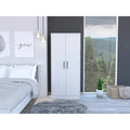 19.7 Armario Moderno de Dos Puertas con Dos Estantes y Un Cajón para Dormitorio
