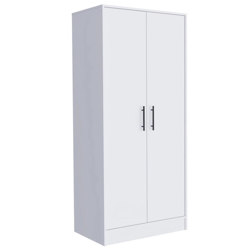 19.7 Armario Moderno de Dos Puertas con Dos Estantes y Un Cajón para Dormitorio