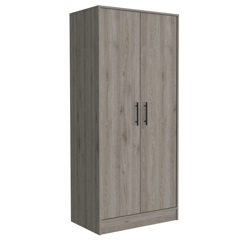19.7 Armario Moderno de Dos Puertas con Dos Estantes y Un Cajón para Dormitorio