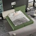 Cama de plataforma tapizada con almacenamiento King de forma especial