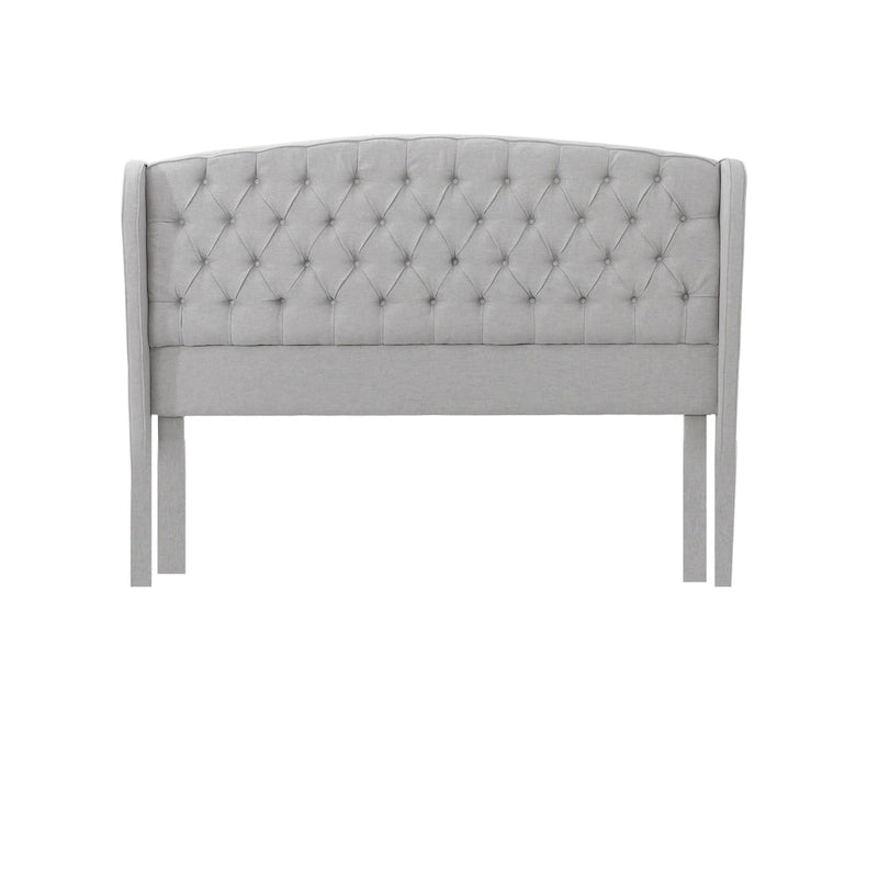 Cama King Size Moderna Tapizada con Plataforma y Cabecera Capitaneada