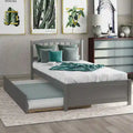 Cama de plataforma Twin Pine con nido y cabecero de listones