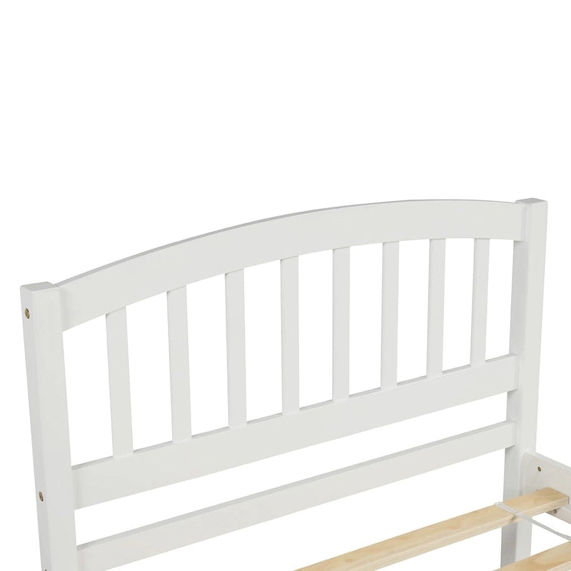 Cama de plataforma Twin Pine con nido y cabecero de listones