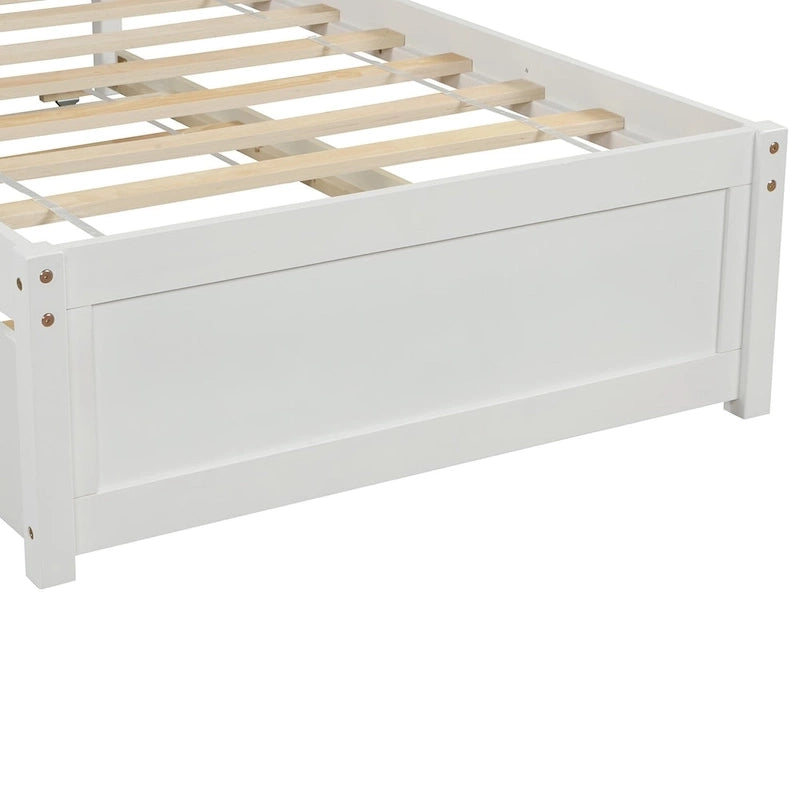 Cama de plataforma Twin Pine con nido y cabecero de listones