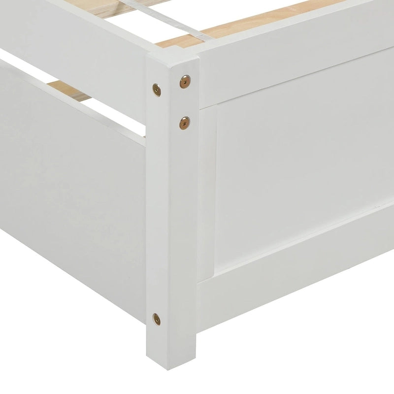 Cama de plataforma Twin Pine con nido y cabecero de listones