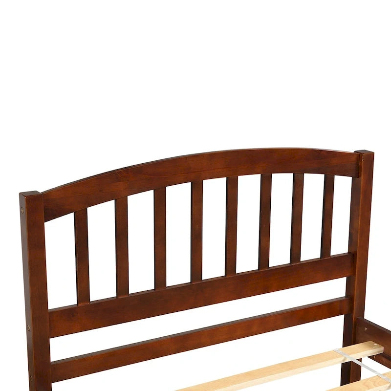 Cama de plataforma Twin Pine con nido y cabecero de listones
