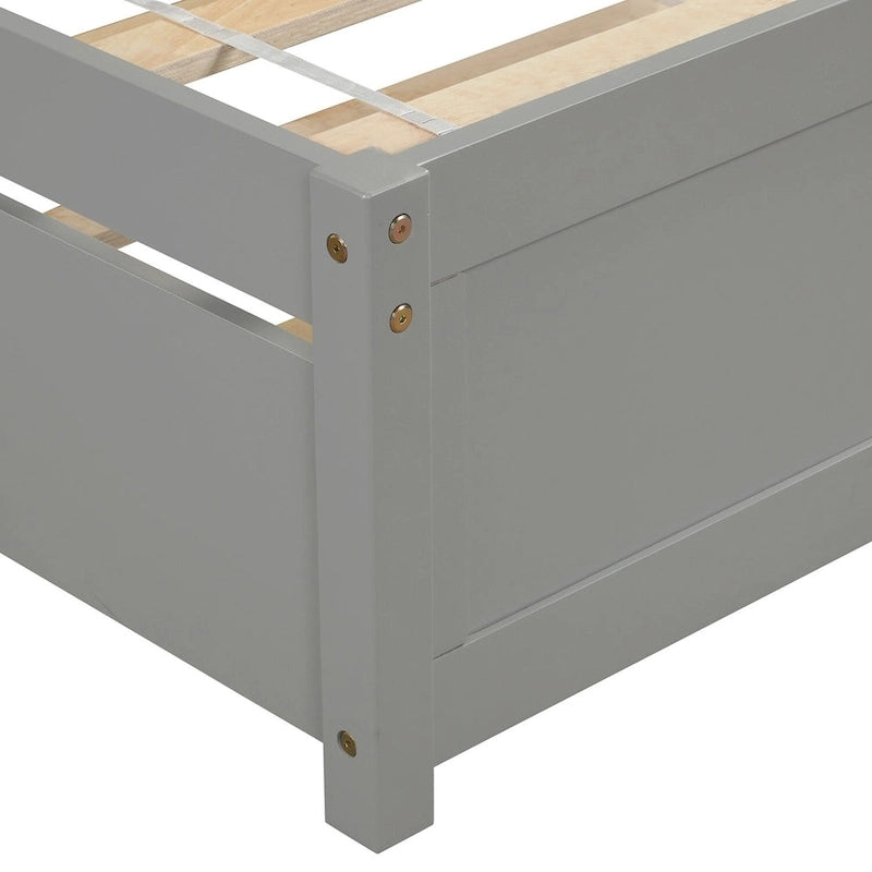 Cama de plataforma Twin Pine con nido y cabecero de listones