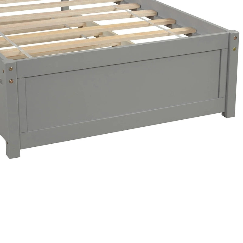 Cama de plataforma Twin Pine con nido y cabecero de listones