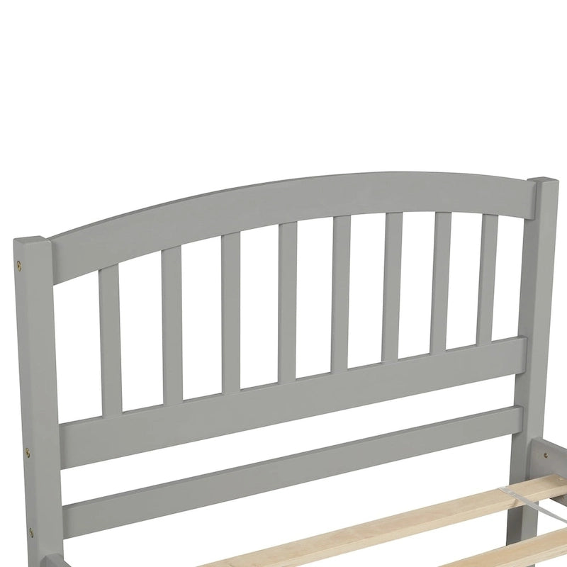 Cama de plataforma Twin Pine con nido y cabecero de listones