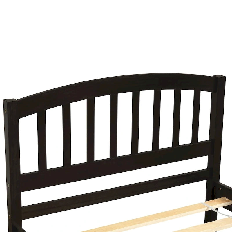 Cama de plataforma Twin Pine con nido y cabecero de listones
