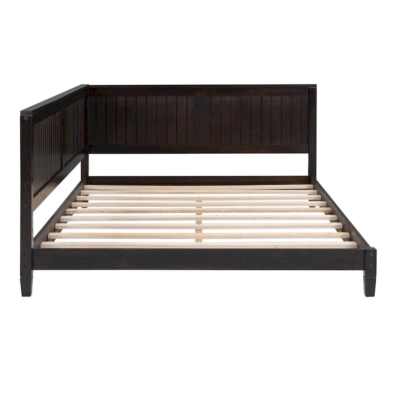 Sofá Cama de Madera Tamaño Completo Espresso