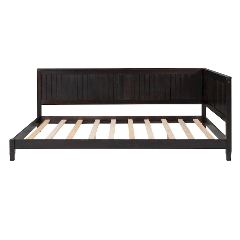 Sofá Cama de Madera Tamaño Completo Espresso