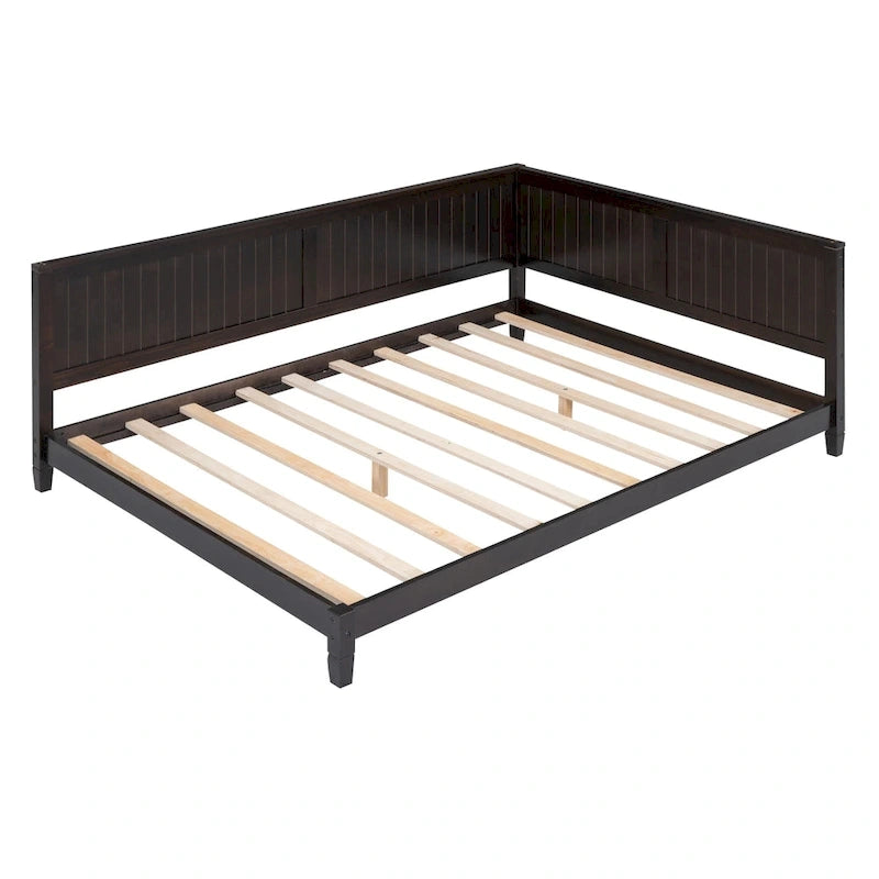 Sofá Cama de Madera Tamaño Completo Espresso