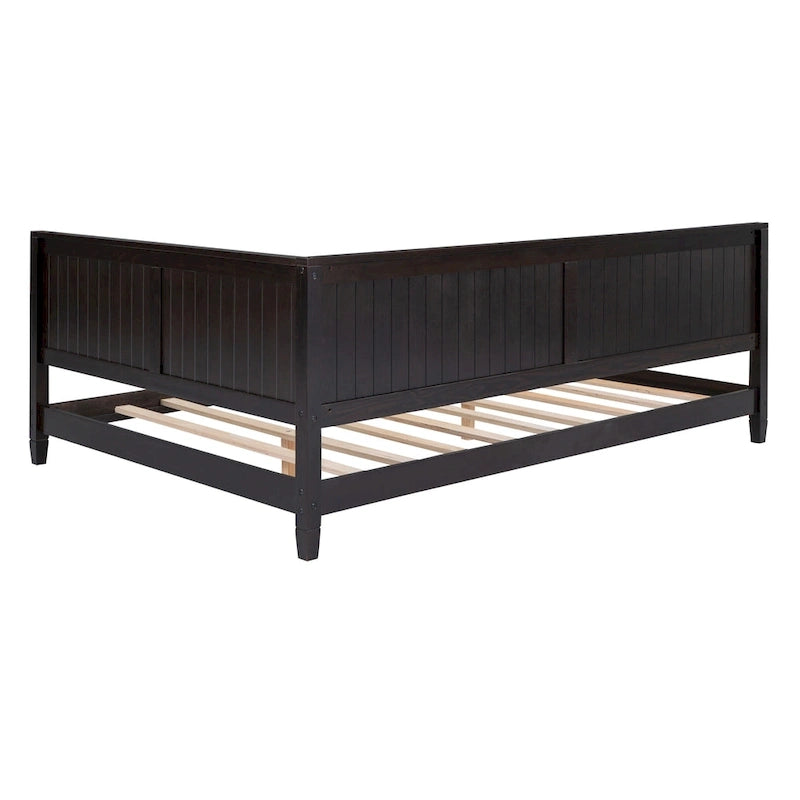 Sofá Cama de Madera Tamaño Completo Espresso
