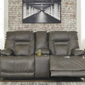 Signature Design by Ashley Wurstrow Leather Power Adjustable Reclining Loveseat - N/A