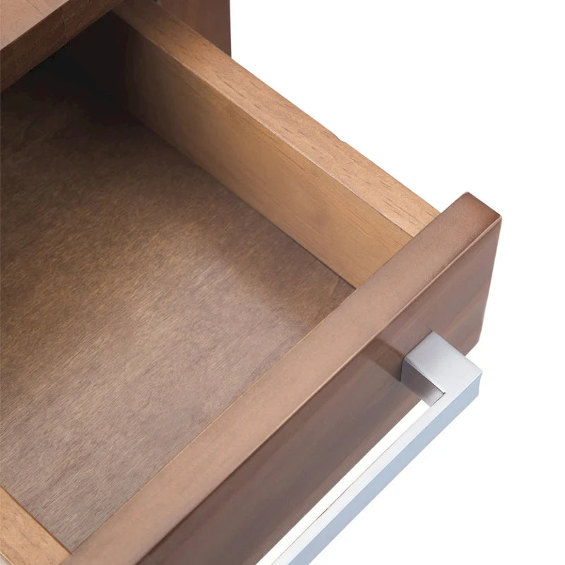 Mesa Auxiliar Estrecha de Madera Maciza con 1 Cajón y Estante Inferior, 14" de Ancho – 8 Opciones de Color