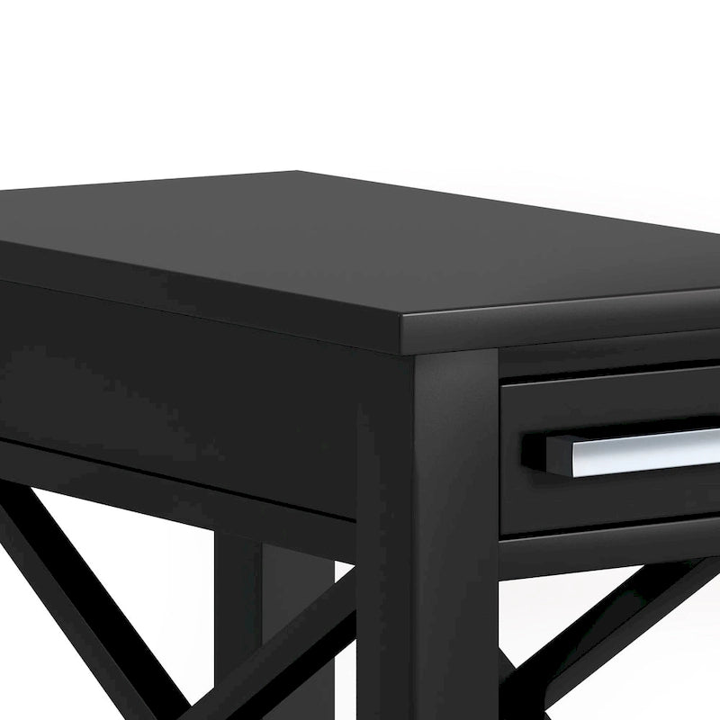 Mesa Auxiliar Estrecha de Madera Maciza con 1 Cajón y Estante Inferior, 14" de Ancho – 8 Opciones de Color