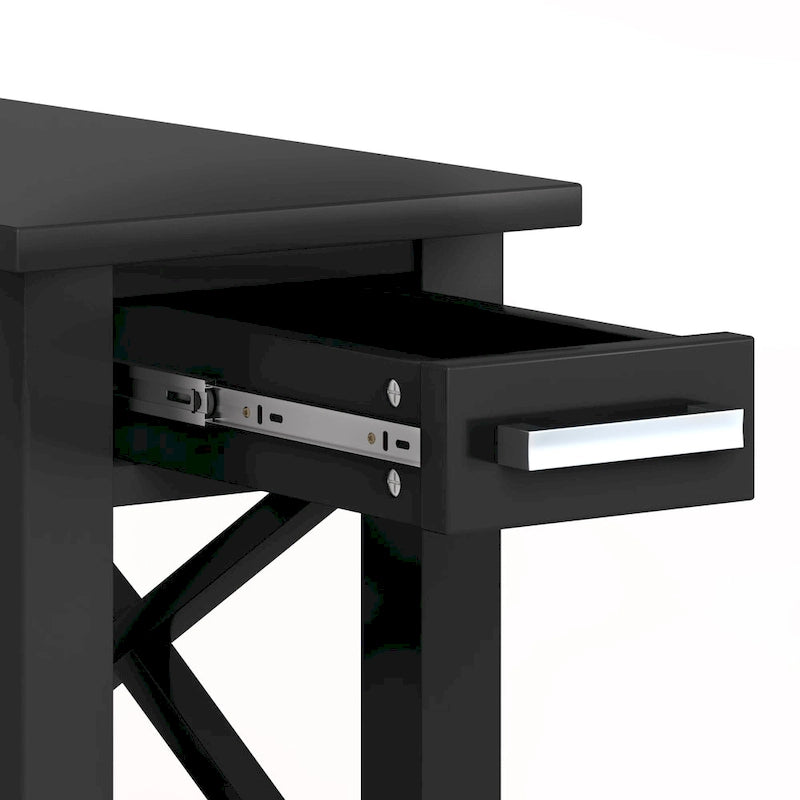 Mesa Auxiliar Estrecha de Madera Maciza con 1 Cajón y Estante Inferior, 14" de Ancho – 8 Opciones de Color