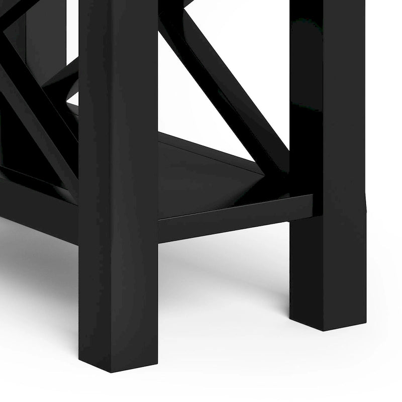 Mesa Auxiliar Estrecha de Madera Maciza con 1 Cajón y Estante Inferior, 14" de Ancho – 8 Opciones de Color