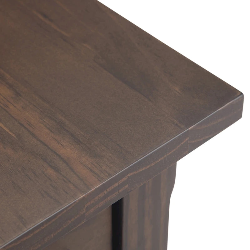 Mesa Auxiliar Estrecha de Madera Maciza con 1 Cajón y Estante Inferior, 14" de Ancho – 8 Opciones de Color