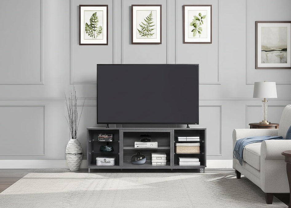 Manhattan Comfort Brighton 60 In. Wire Management Media Cabinet Console